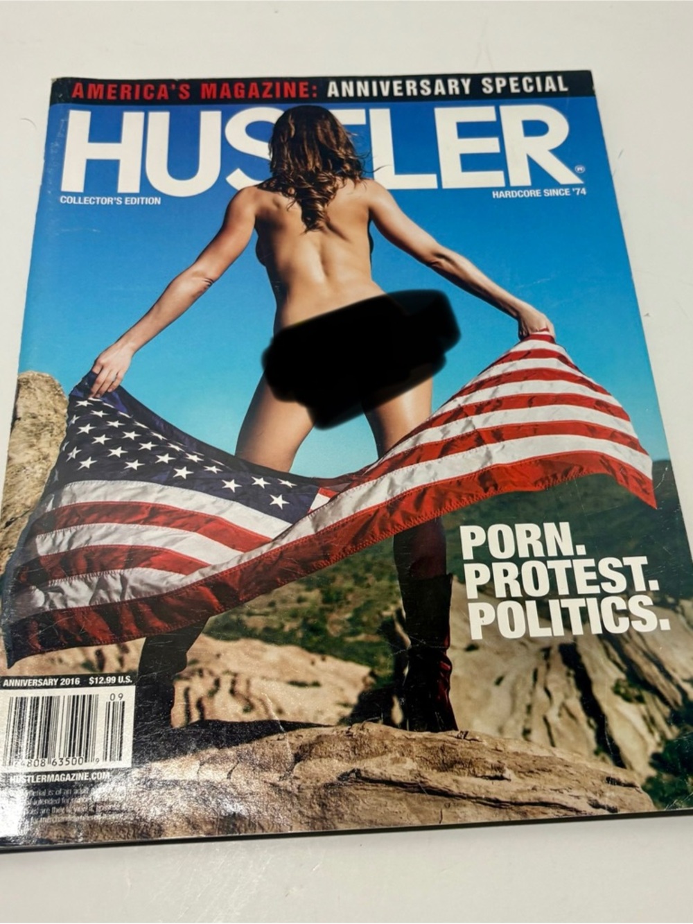 Hustler Hollywood Blue & White Magazine Cover